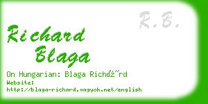 richard blaga business card